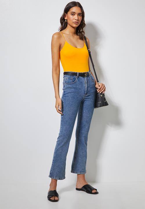 Superbalist - Single elastic strap bodysuit with half shelf - mango