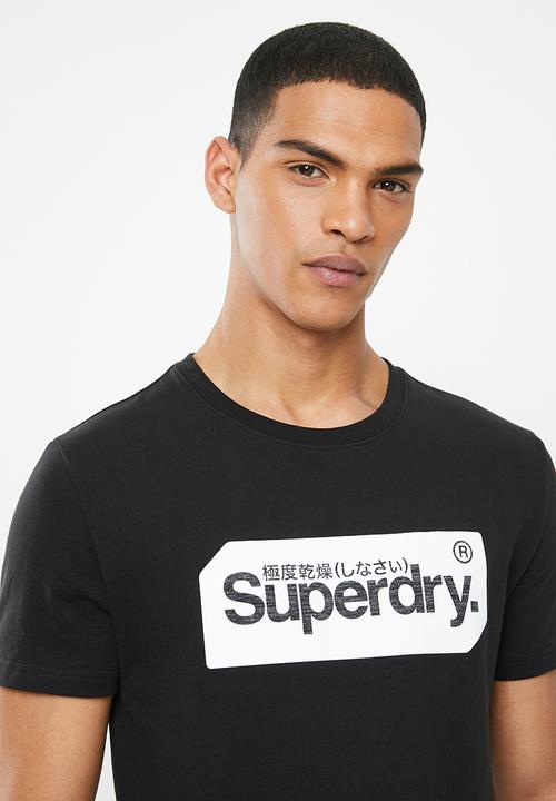 Superdry. - Core logo tag tee - black