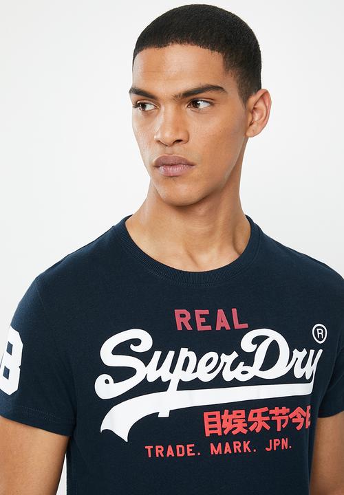 Superdry. - Vintage tri logo tee - navy