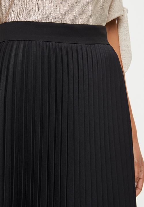 edit - Pleated midi skirt - black