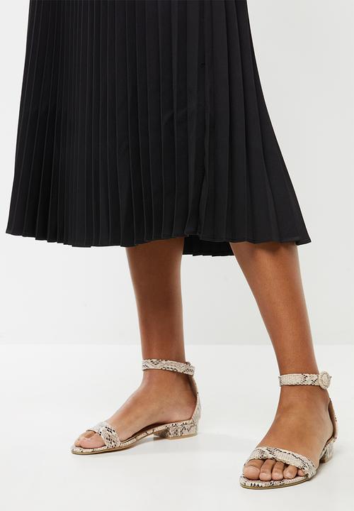 edit - Pleated midi skirt - black