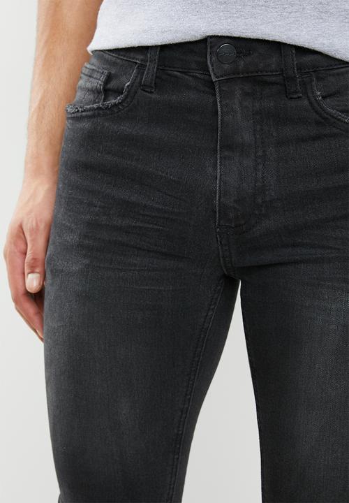 Factorie - Super skinny denim short - washed black