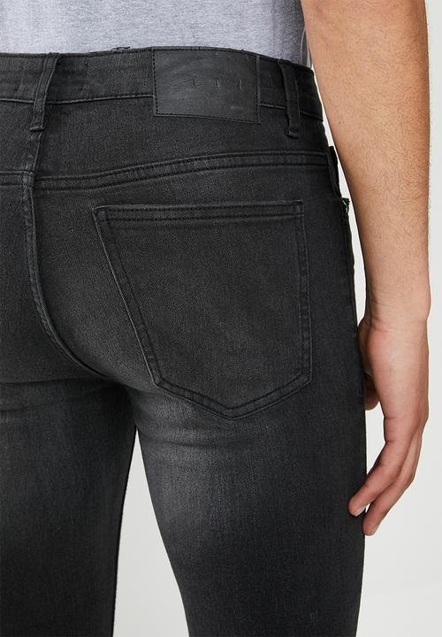 Factorie - Super skinny denim short - washed black