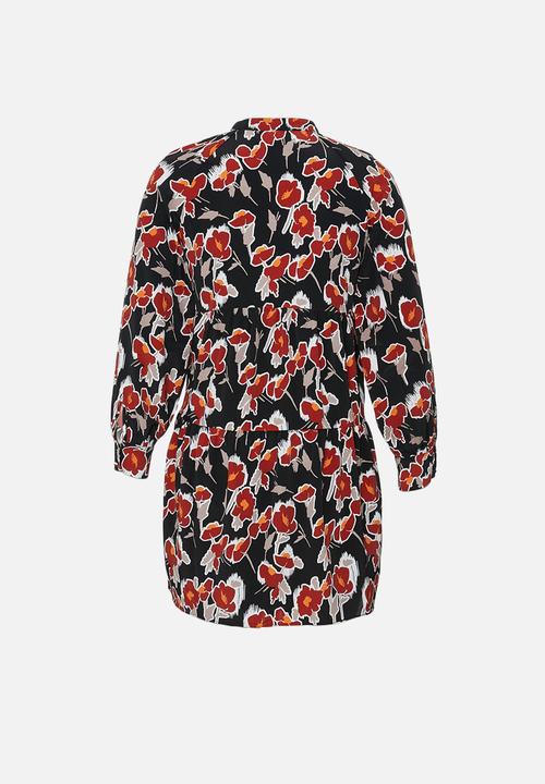 Glamorous - Petite floral tunic - black & rust