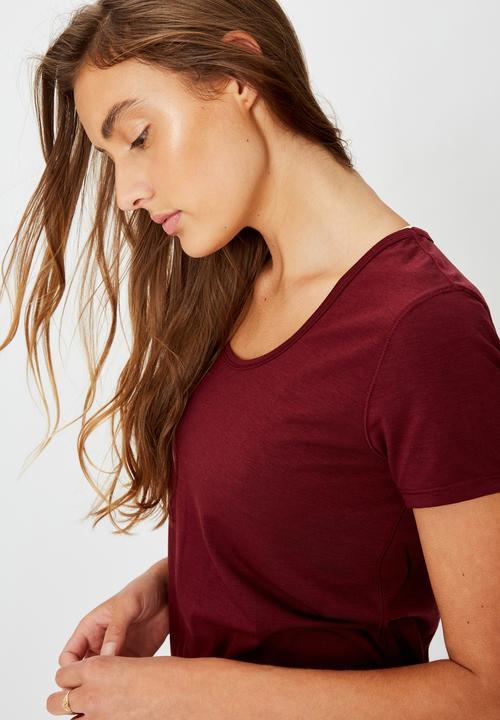 Cotton On - Gym T-shirt - burgundy