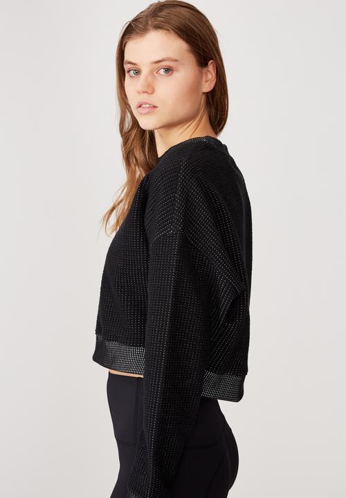Cotton On - Jacquard fleece top - black
