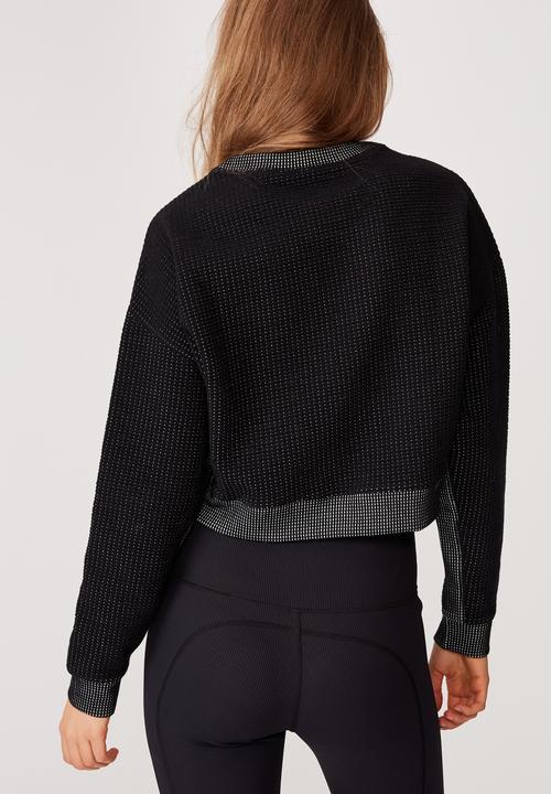 Cotton On - Jacquard fleece top - black