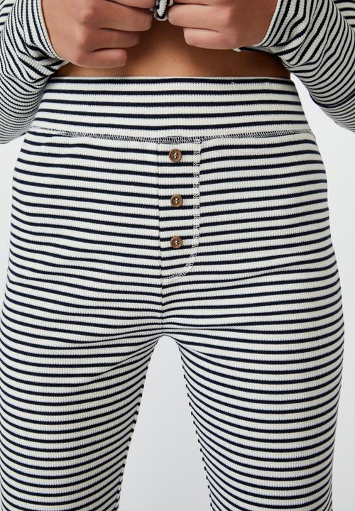 Cotton On - Waffle long john -simple stripe & navy