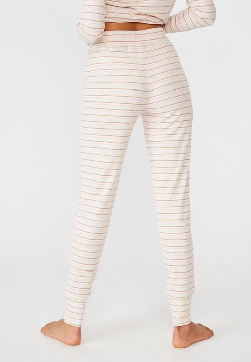 Cotton On - Waffle long john - pink pop retro stripe