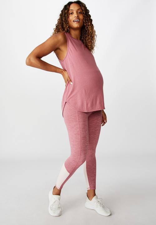 Cotton On - Maternity active curve hem tank top - washed rose