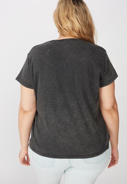 Cotton On - Curve graphic license tee - ACDC lightning/black