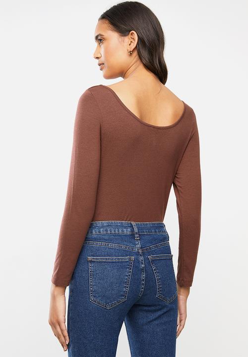Vero Moda - Panda sweetheart 7/8 top - brown