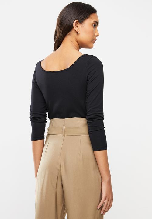 Vero Moda - Panda sweetheart 7/8 top - black