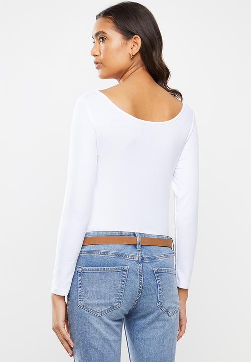 Vero Moda - Panda sweetheart 7/8 top - white