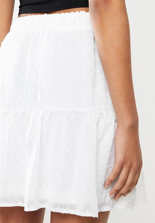 Blake - Chiffon tiered mini skirt - ivory