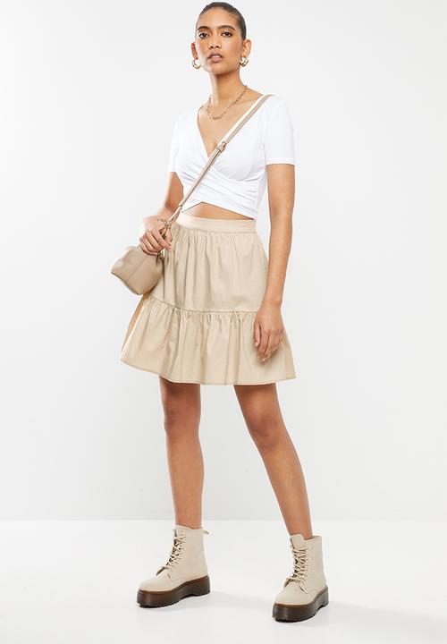 Blake - Short sleeve crop top - white