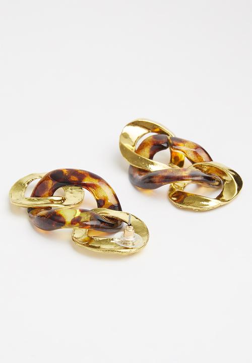 Superbalist - Briannalink earrings - gold & brown 