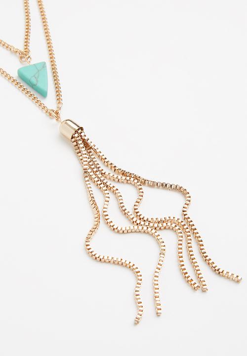 Superbalist - Tassel layered necklace - gold