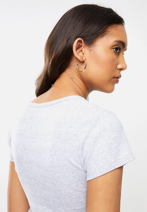 Factorie - Snap thru rib henley - grey 