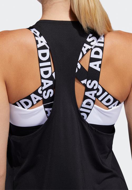 adidas Performance - Tech boss tank top - black & white