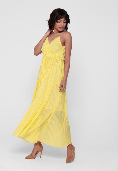 ONLY - Elema short sleeve maxi wrap dress - yellow 