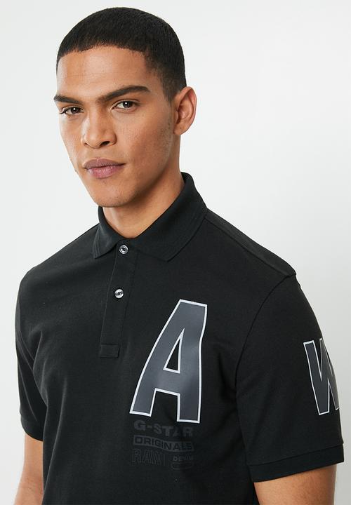 G-STAR - Dunda slim polo with raw artwork - black