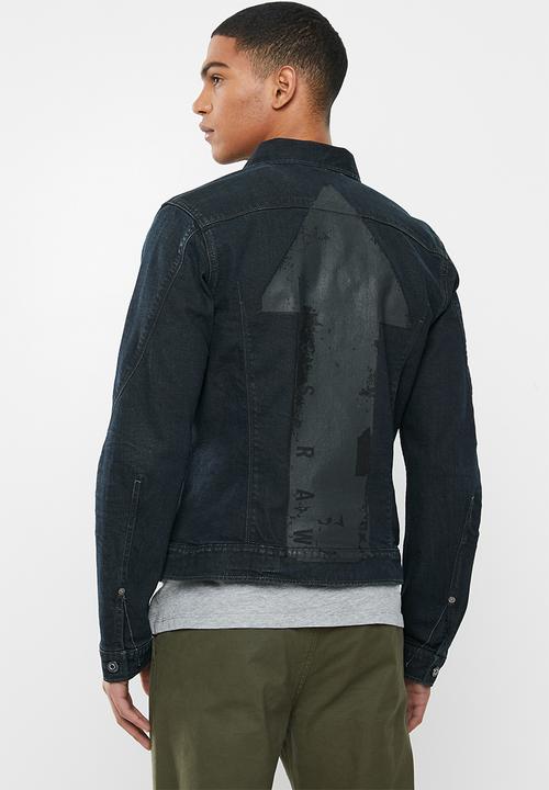G-STAR - Arc 3d slim jkt arrow print aw - antic dark ink blue