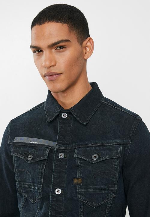 G-STAR - Arc 3d slim jkt arrow print aw - antic dark ink blue
