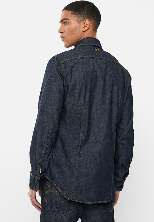 G-STAR - Arc 3d-aw slim long sleeve shirt - rinsed blue