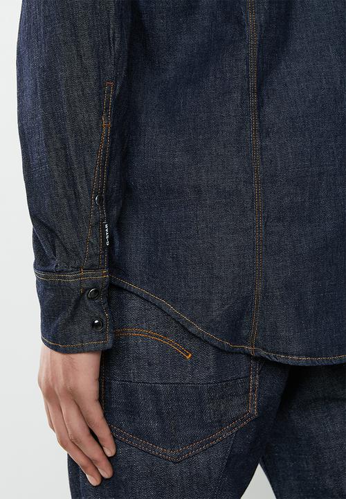 G-STAR - Arc 3d-aw slim long sleeve shirt - rinsed blue