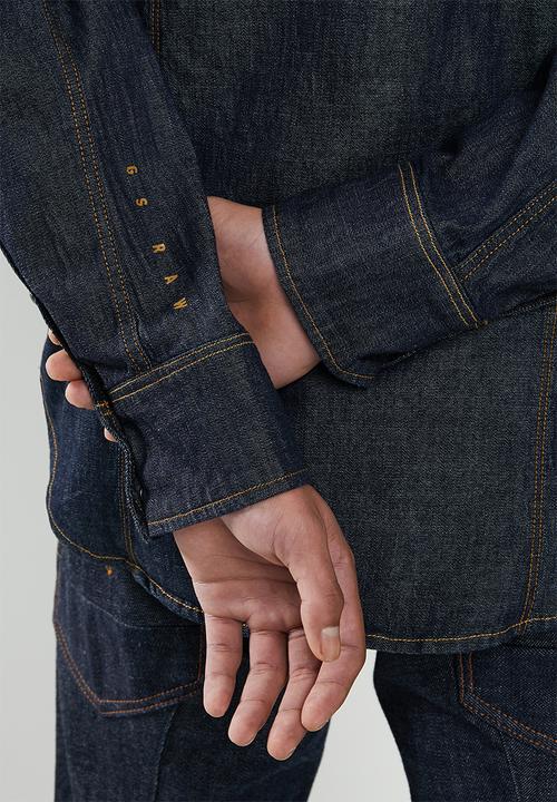 G-STAR - Arc 3d-aw slim long sleeve shirt - rinsed blue
