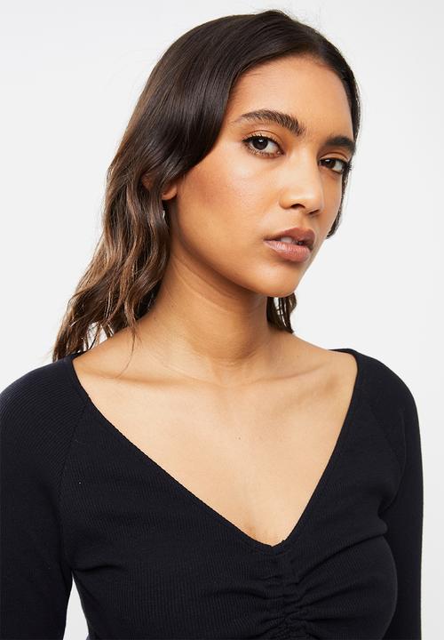 Superbalist - Stretch rib drawcord tee - black