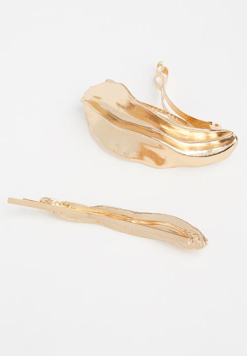 Superbalist - Leaf hair slide set - gold