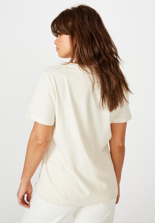 Factorie - Relaxed graphic T-shirt - washed ivory/skeleton hand heart