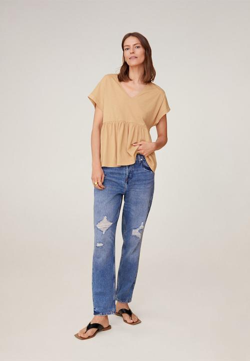 MANGO - T-shirt vikydoll - brown