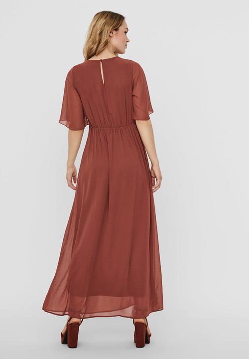Vero Moda - Sally 2/4 maxi lace dress - burgundy