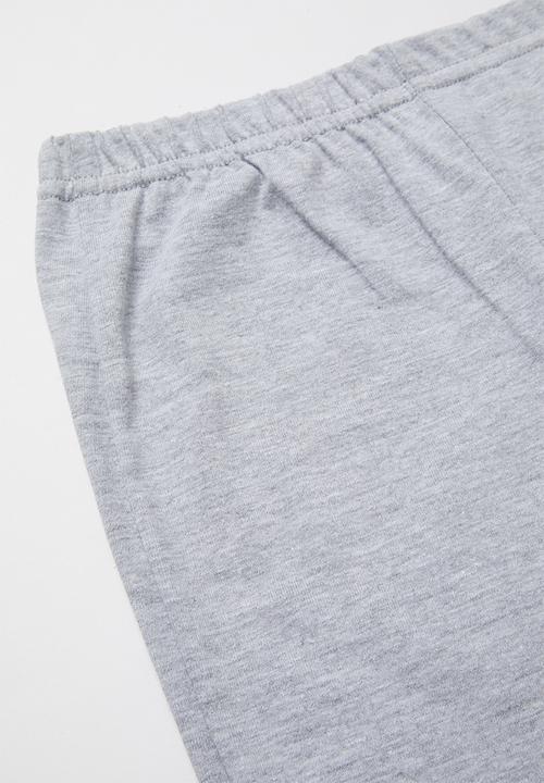 Pop Candy - Boys tee & pants pj set - black & grey melange