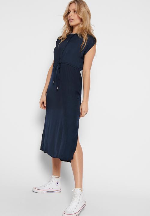 Jacqueline de Yong - Sheela short sleeve long shirt dress - navy 