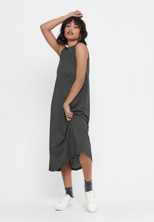 Jacqueline de Yong - Fiona short sleeve dress - black & beige 