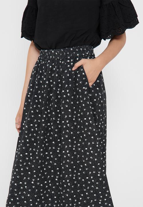 Jacqueline de Yong - Below the knee pocket skirt - black & white 