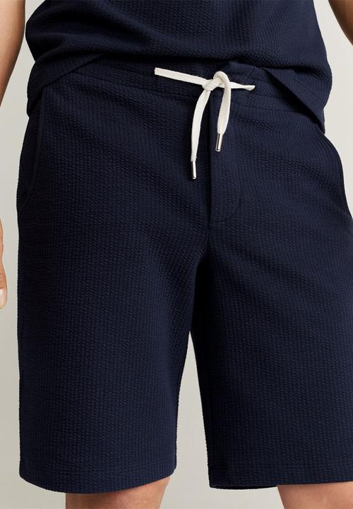 MANGO - Bermuda neon shorts - navy
