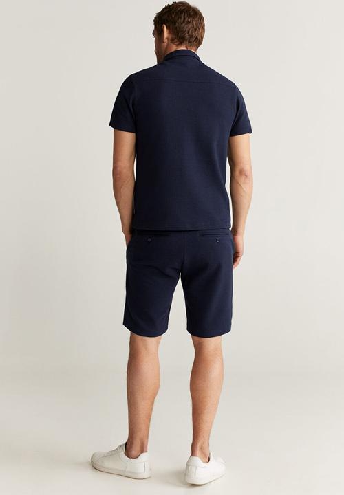 MANGO - Bermuda neon shorts - navy