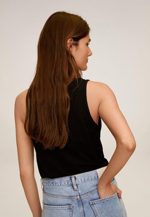 MANGO - Top basic - black
