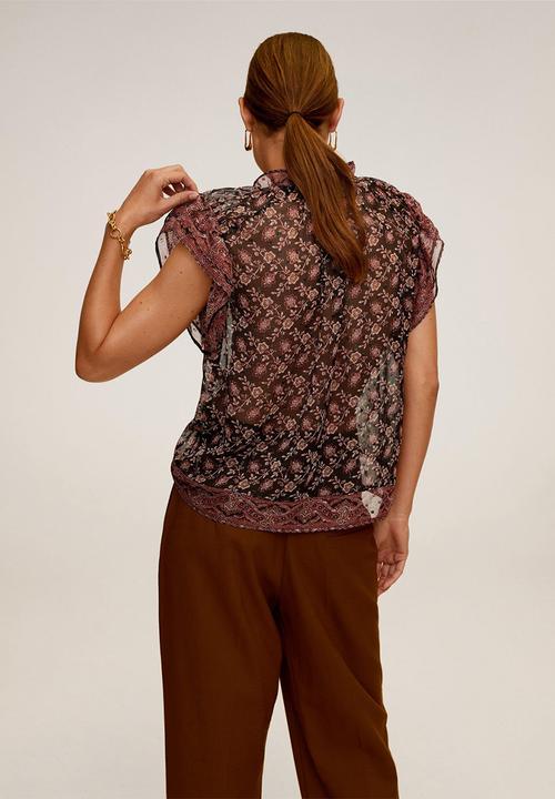 MANGO - Blouse boho - black