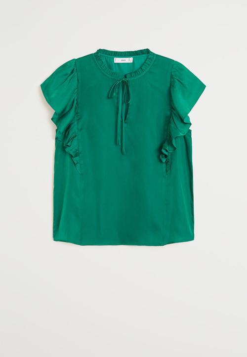 MANGO - Blouse fulplit - green