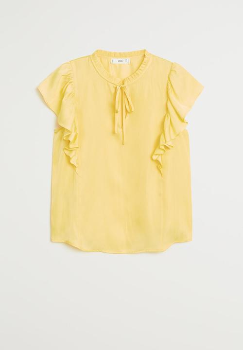 MANGO - Blouse fulplit - yellow