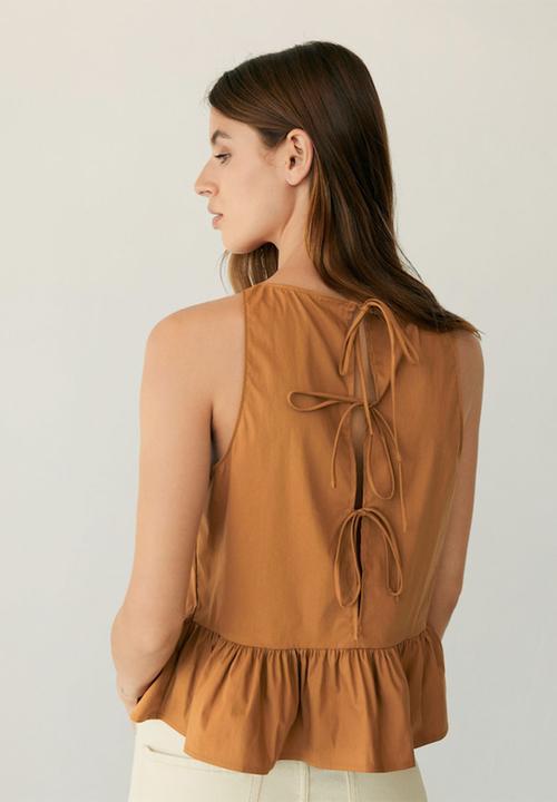 MANGO - Blouse blanchi - brown
