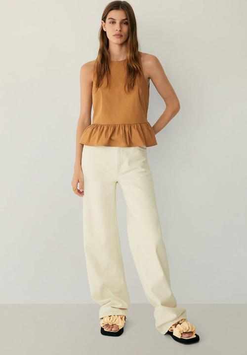 MANGO - Blouse blanchi - brown