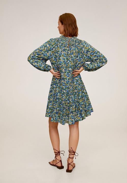 MANGO - Dress valen - blue & green 