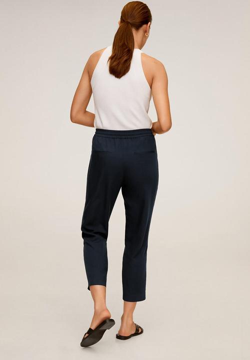 MANGO - Fluido trousers - navy